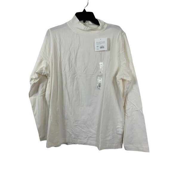 croft & barrow Tops - Croft & Barrow Women's Ivory Classic Mock Neck Top